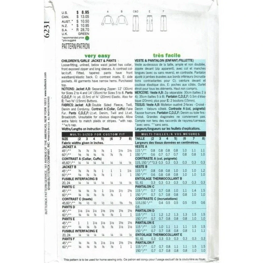 Butterick sewing pattern